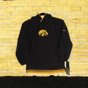 COLUMBIA IOWA HAWKEYES PULLOVER‎ FLEECE TOP W/HOOD SIZE 7 YOUTH NWT